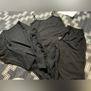 Cardigan, tank, pajama pant set